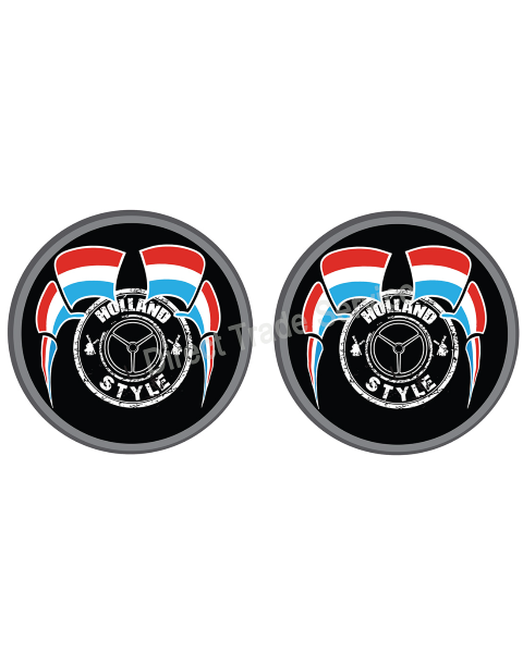 Door step sticker set Holland style flags