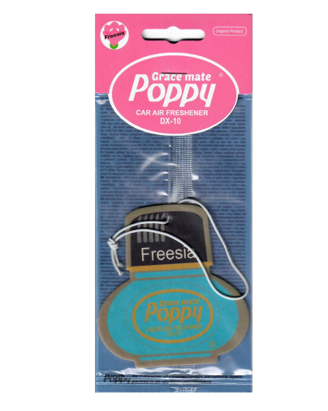 Poppy Grace Mate Classic Cardboard Car Airfreshener | FREESIA