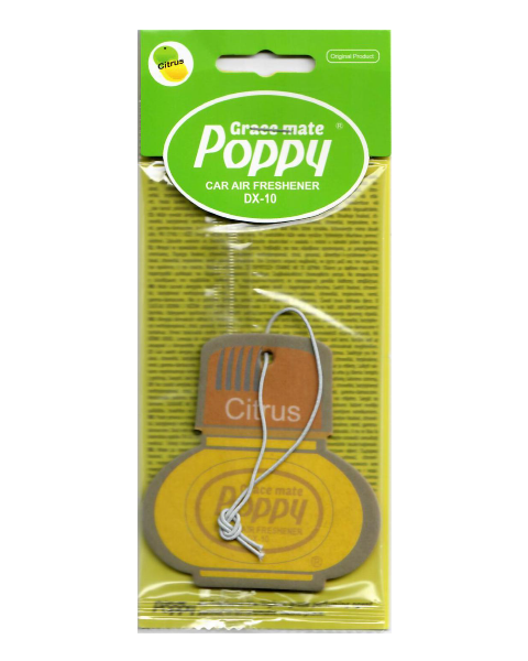 Poppy Grace Mate Classic Cardboard Car Airfreshener | CITRUS