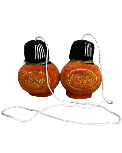 Poppy Grace Mate pluche small bottle with cord Brown 8cm