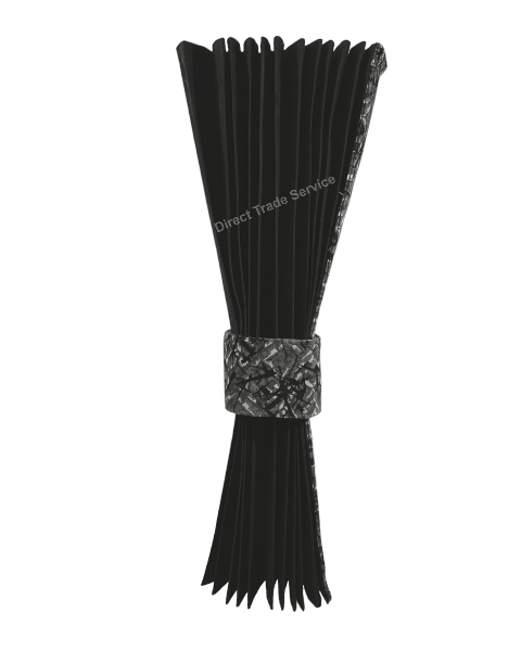 Side curtainset Black with Danish pluche grey