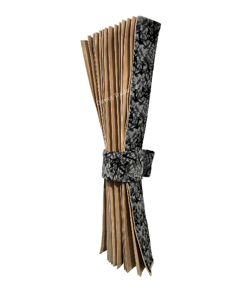 Side curtainset Beige with Danish pluche grey