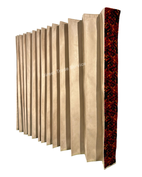 Side curtainset Beige with Danish pluche red