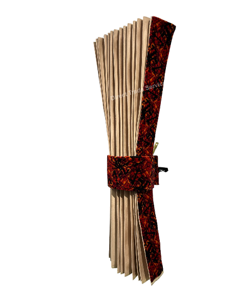 Side curtainset Beige with Danish pluche red