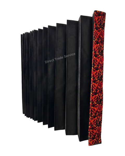 Side curtainset Black with Danish pluche red