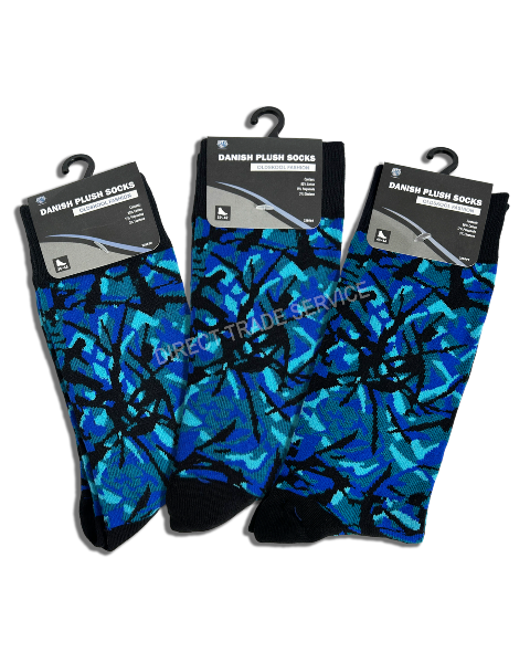 Danish pluche socks Blue size 43-46