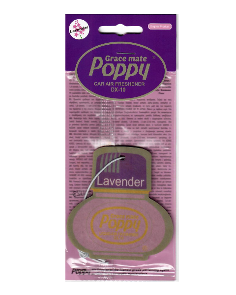 Poppy Grace Mate Classic Cardboard Car Airfreshener | LAVENDER