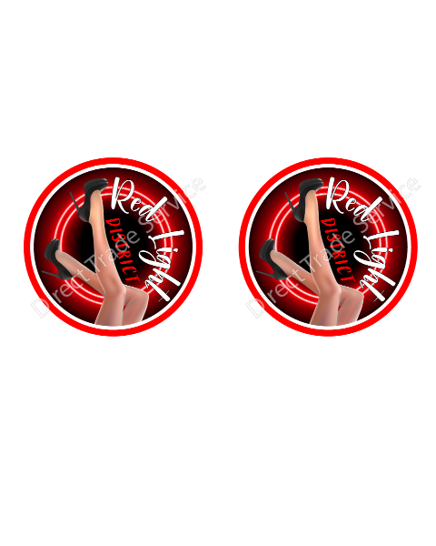 Door step sticker set Red light district "black heels"