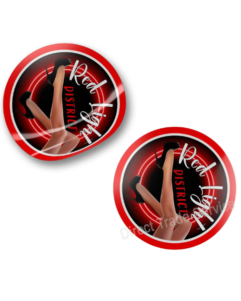Door step sticker set Red light district "black heels"