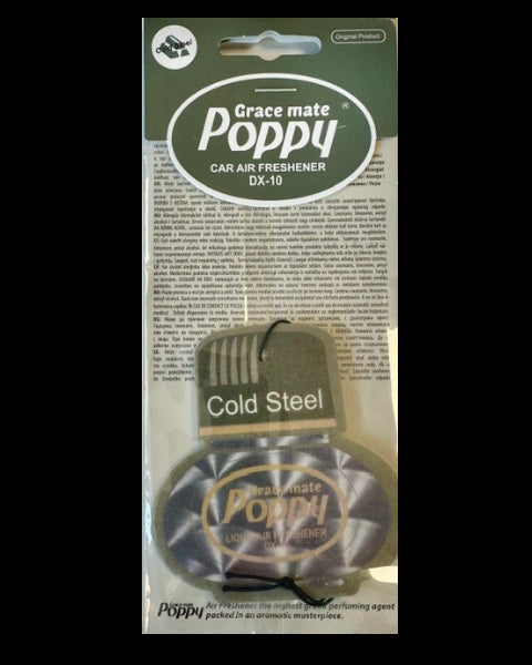 Poppy Grace Mate Classic Cardboard Car Airfreshener | COLD STEEL