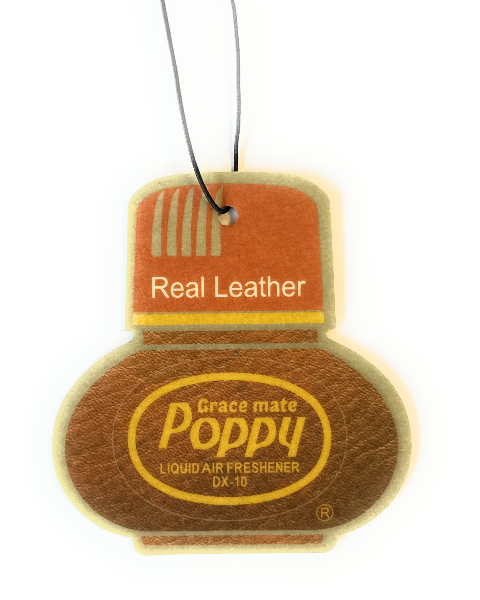 Poppy Grace Mate Classic Cardboard Car Airfreshener | REAL LEATHER
