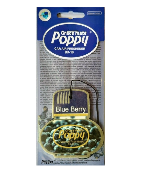 Poppy Grace Mate Classic Cardboard Car Airfreshener | BLUEBERRY