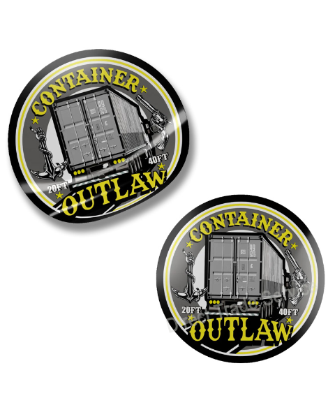 Door step sticker set Container grey yellow