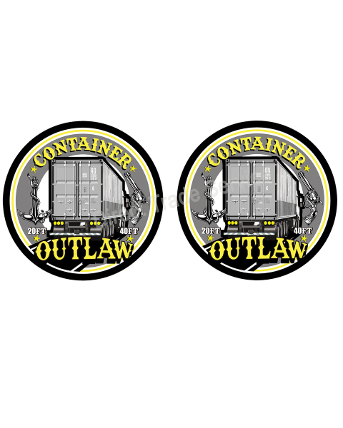 Door step sticker set Container grey yellow