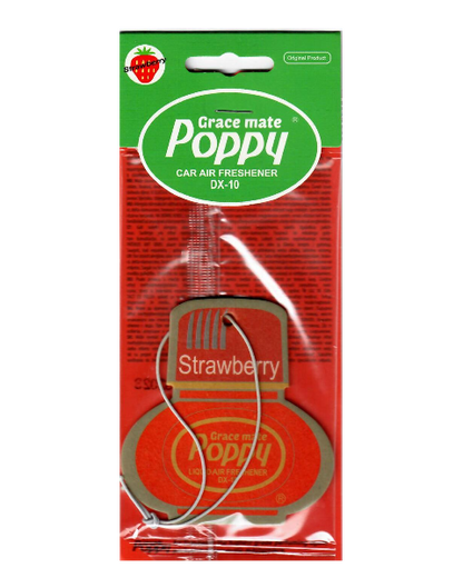 Poppy Grace Mate Classic Cardboard Car Airfreshener | STRAWBERRY
