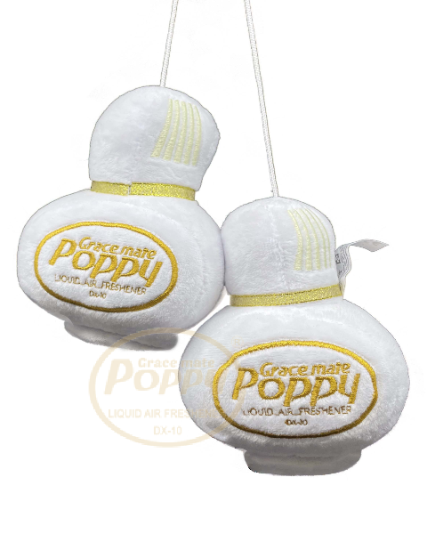 Poppy Grace Mate pluche big bottle with 70cm cord White
