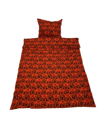 Bed-Cover 1 persons Danish pluche Design red 140 x 200cm with pillowcase