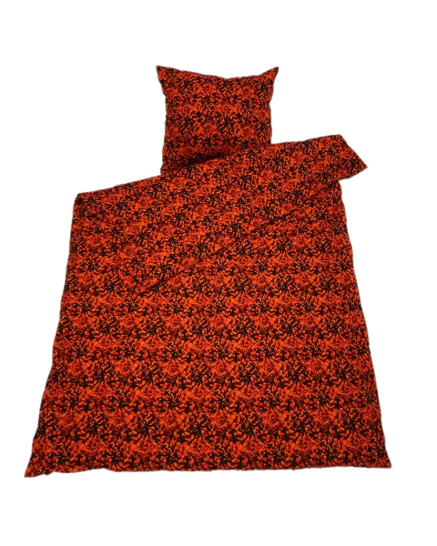 Bed-Cover 1 persons Danish pluche Design red 140 x 200cm with pillowcase