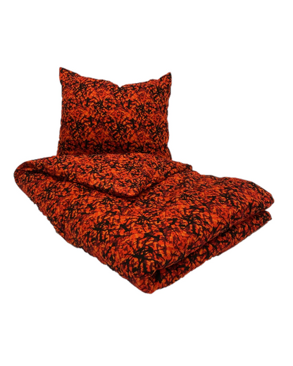 Bed-Cover 1 persons Danish pluche Design red 140 x 200cm with pillowcase