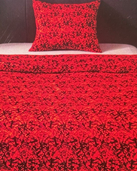Bed-Cover 1 persons Danish pluche Design red 140 x 200cm with pillowcase