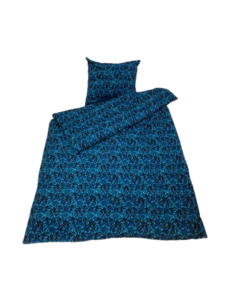 Bed-cover 1 persons Danish pluche Design blue 140 x 200cm with pillowcase