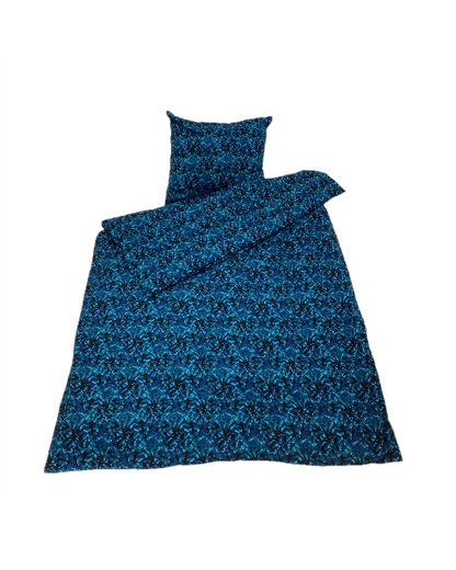 Bed-cover 1 persons Danish pluche Design blue 140 x 200cm with pillowcase