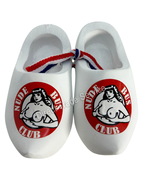 Mini Wooden Clogs White Nude Bus Club