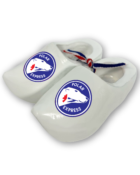Mini Wooden Clogs Polar Express White
