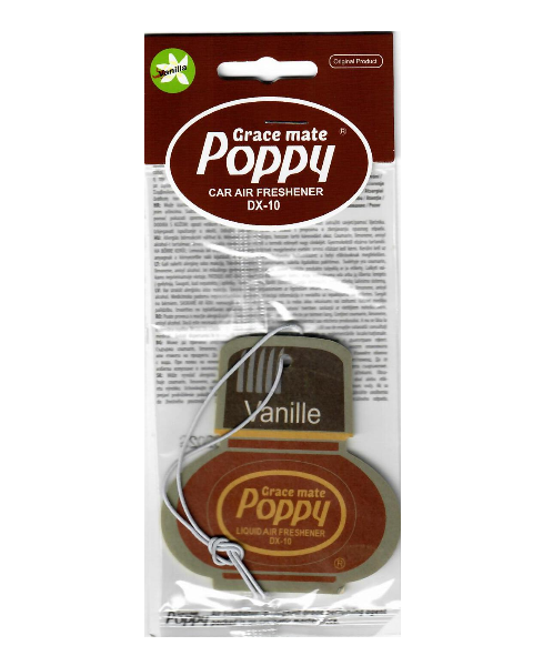 Poppy Grace Mate Classic Cardboard Car Airfreshener | VANILLA