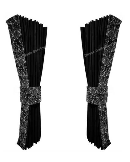 Side curtainset Black with Danish pluche grey