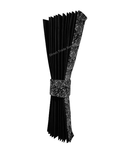 Side curtainset Black with Danish pluche grey