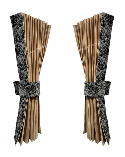 Side curtainset Beige with Danish pluche grey