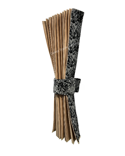 Side curtainset Beige with Danish pluche grey