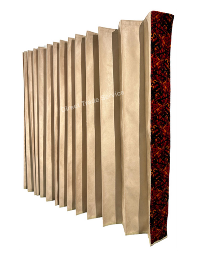 Side curtainset Beige with Danish pluche red