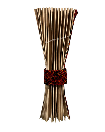 Side curtainset Beige with Danish pluche red