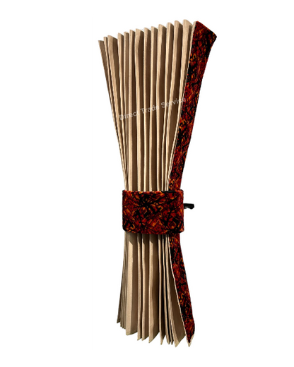 Side curtainset Beige with Danish pluche red