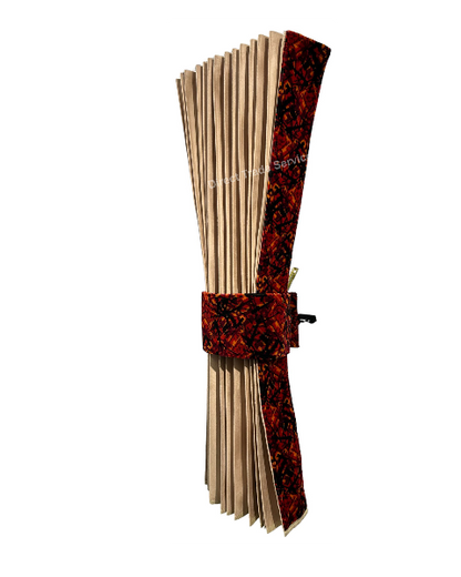 Side curtainset Beige with Danish pluche red