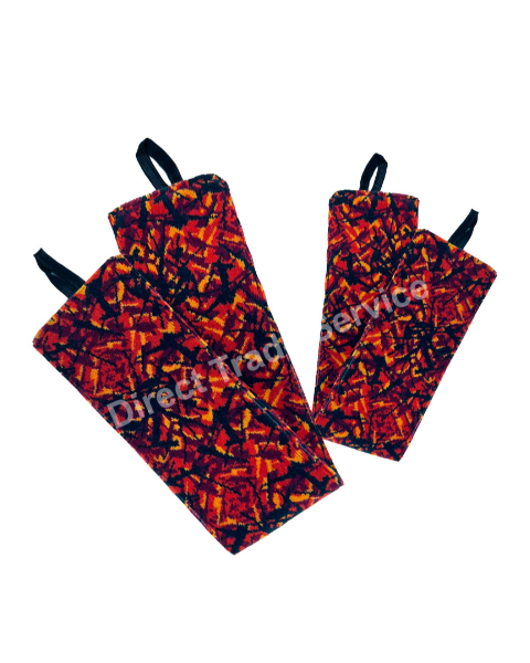 Side curtainset Beige with Danish pluche red