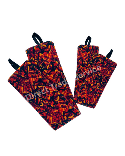 Side curtainset Beige with Danish pluche red