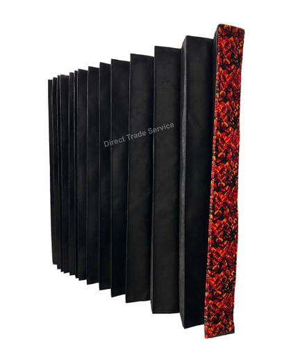 Side curtainset Black with Danish pluche red