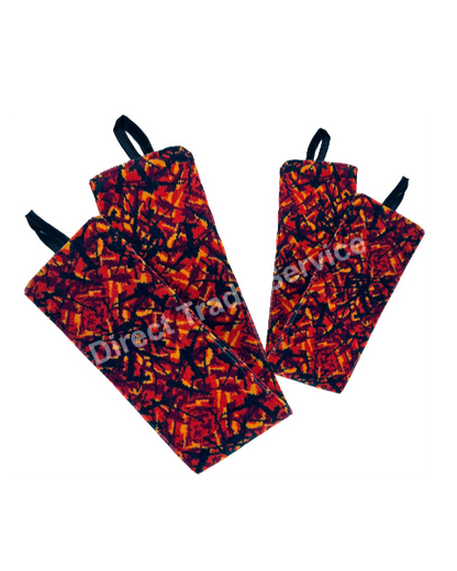 Side curtainset Black with Danish pluche red