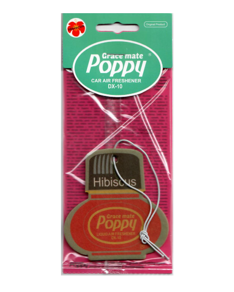 Poppy Grace Mate Classic Cardboard Car Airfreshener | HIBISCUS