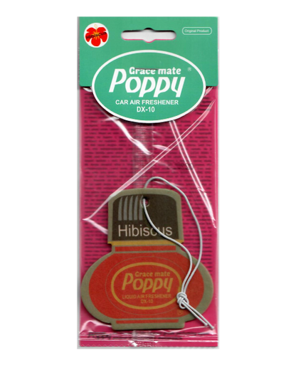 Poppy Grace Mate Classic Cardboard Car Airfreshener | HIBISCUS