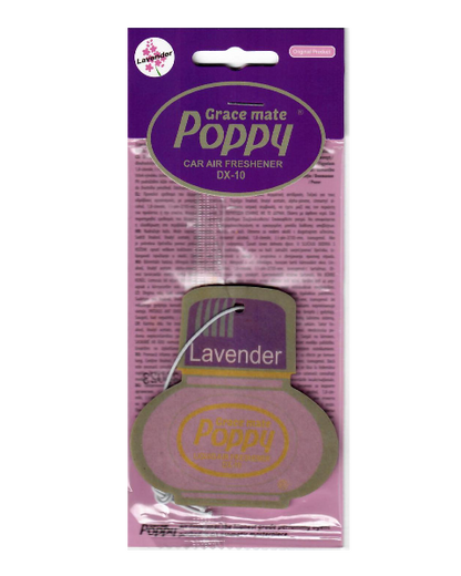 Poppy Grace Mate Classic Cardboard Car Airfreshener | LAVENDER