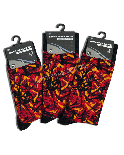 Danish pluche socks Red size 43-46