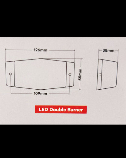 LED Double Burner White Smokey DUAL Colour