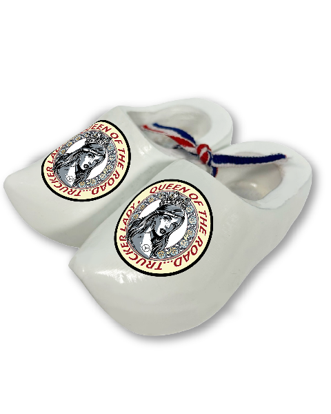 Mini Wooden Clogs White 10cm - Queen Of The Road