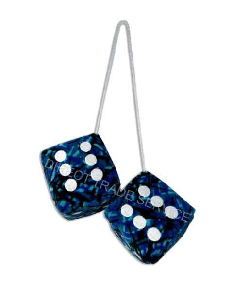 Danish plush dice 10x10 cm Blue