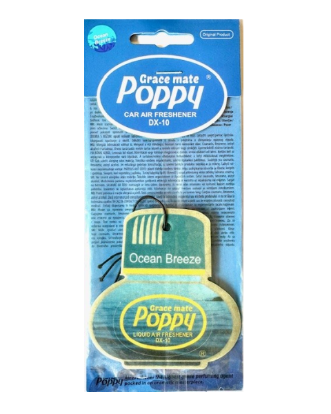 Poppy Grace Mate Classic Cardboard Car Airfreshener | OCEAN BREEZE