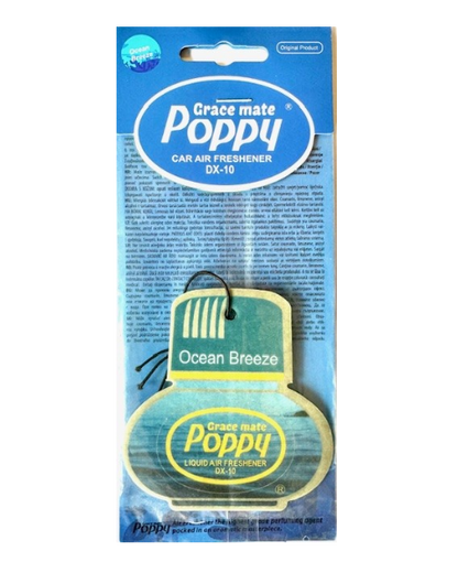Poppy Grace Mate Classic Cardboard Car Airfreshener | OCEAN BREEZE